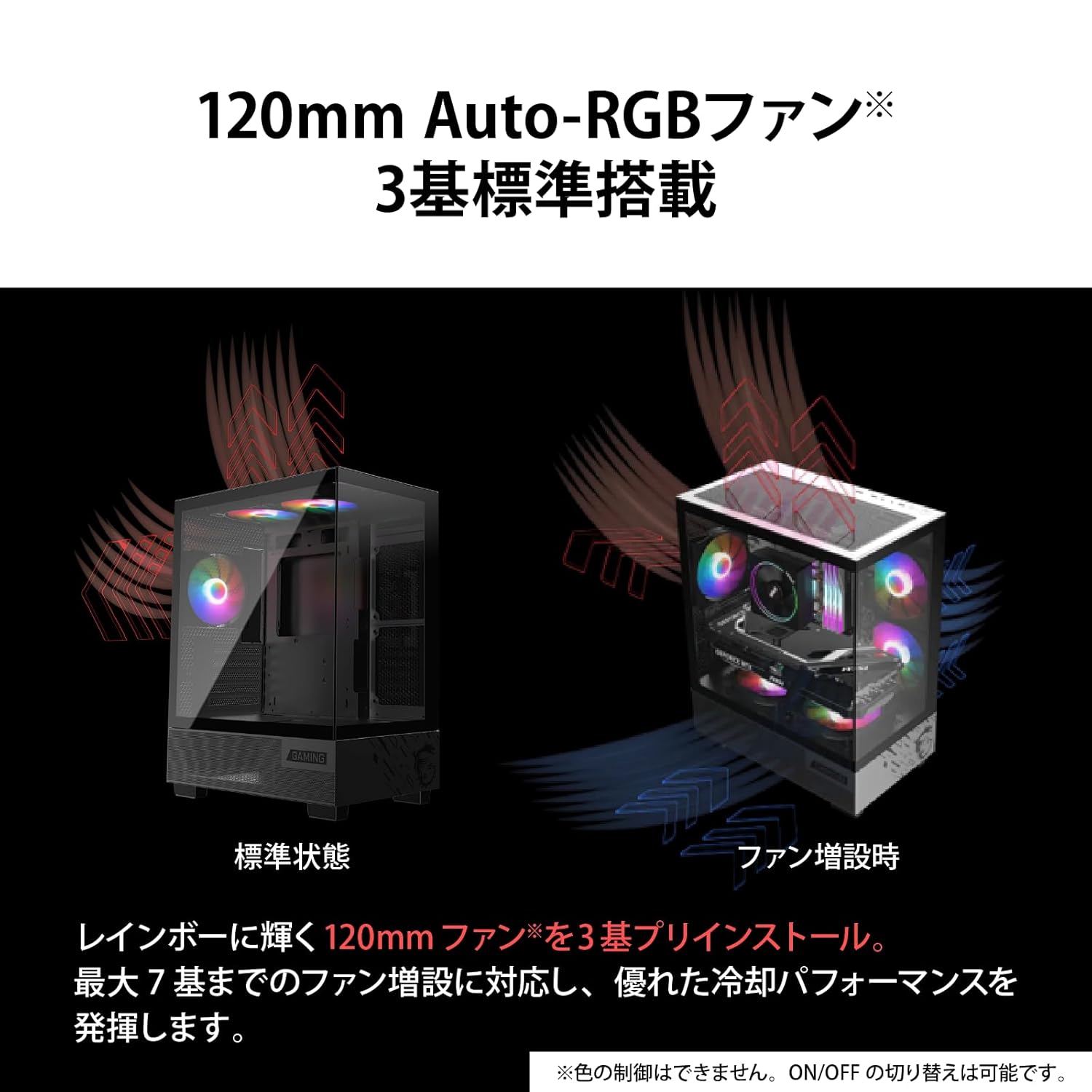 CASE MSI PAG PANO M110A M-ATX. INCLUYE 3 FANES RGB.