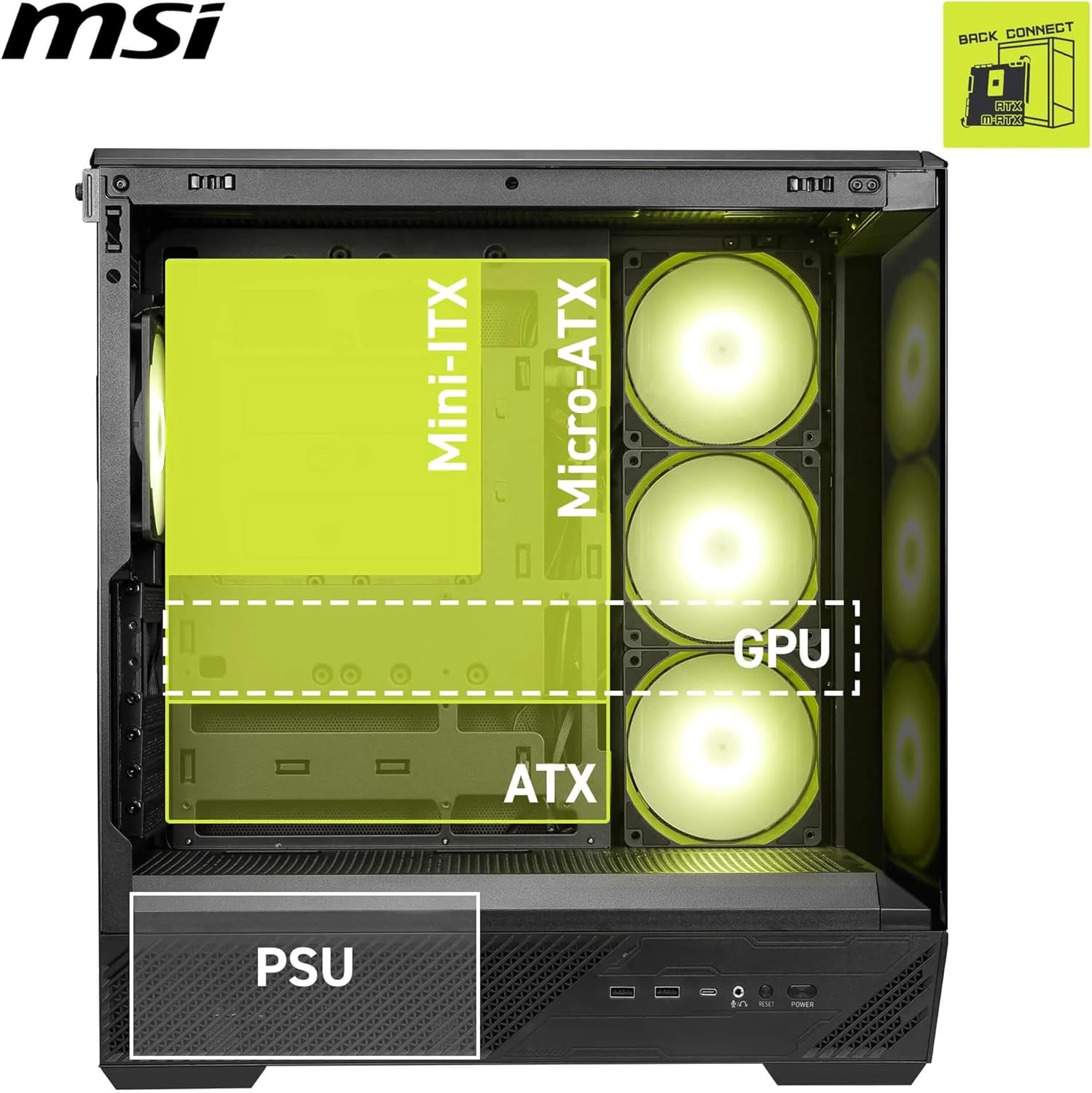 CASE MAG PANO 130R PZ, INCLUYE 4 FANES ARGB+HUD, ATX.