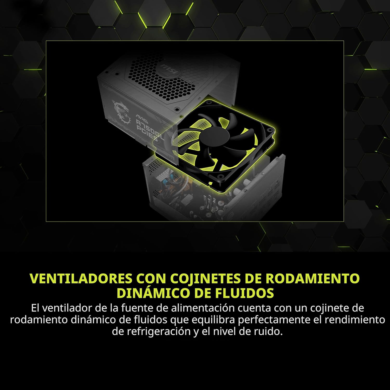 FUENTE DE PODER, MSI MAG A750GL PCIE5. 80 PLUS, GOLD, FULL MODULAR.