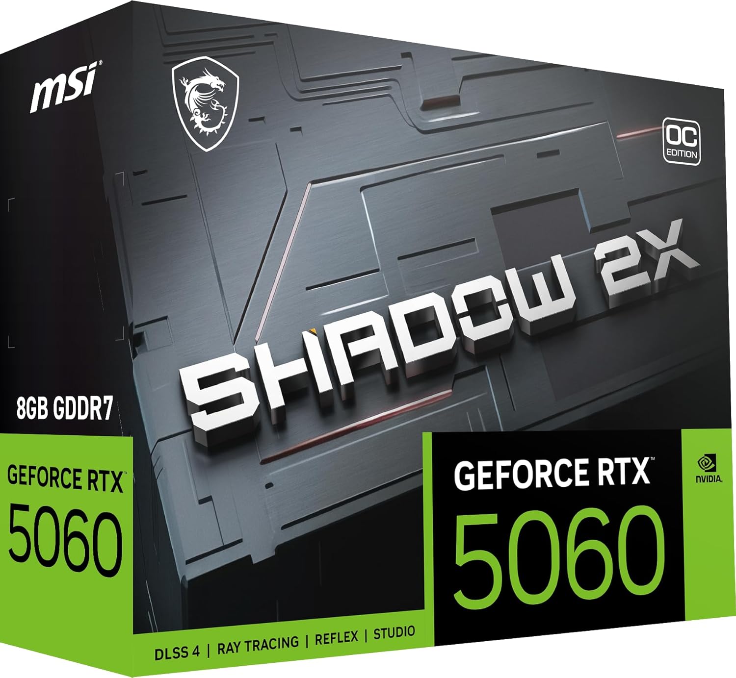 TARJETA DE VIDEO, RTX MSI 5060, 8G, GDDR7, SHADOW 2X OC EDITION.