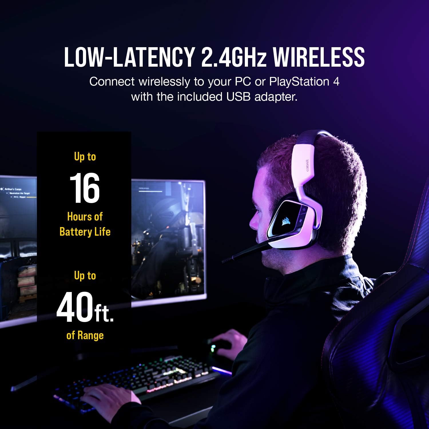 Corsair Void RGB Elite - Auriculares inalámbricos