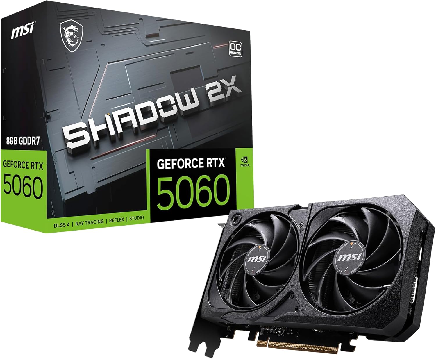 TARJETA DE VIDEO, RTX MSI 5060, 8G, GDDR7, SHADOW 2X OC EDITION.