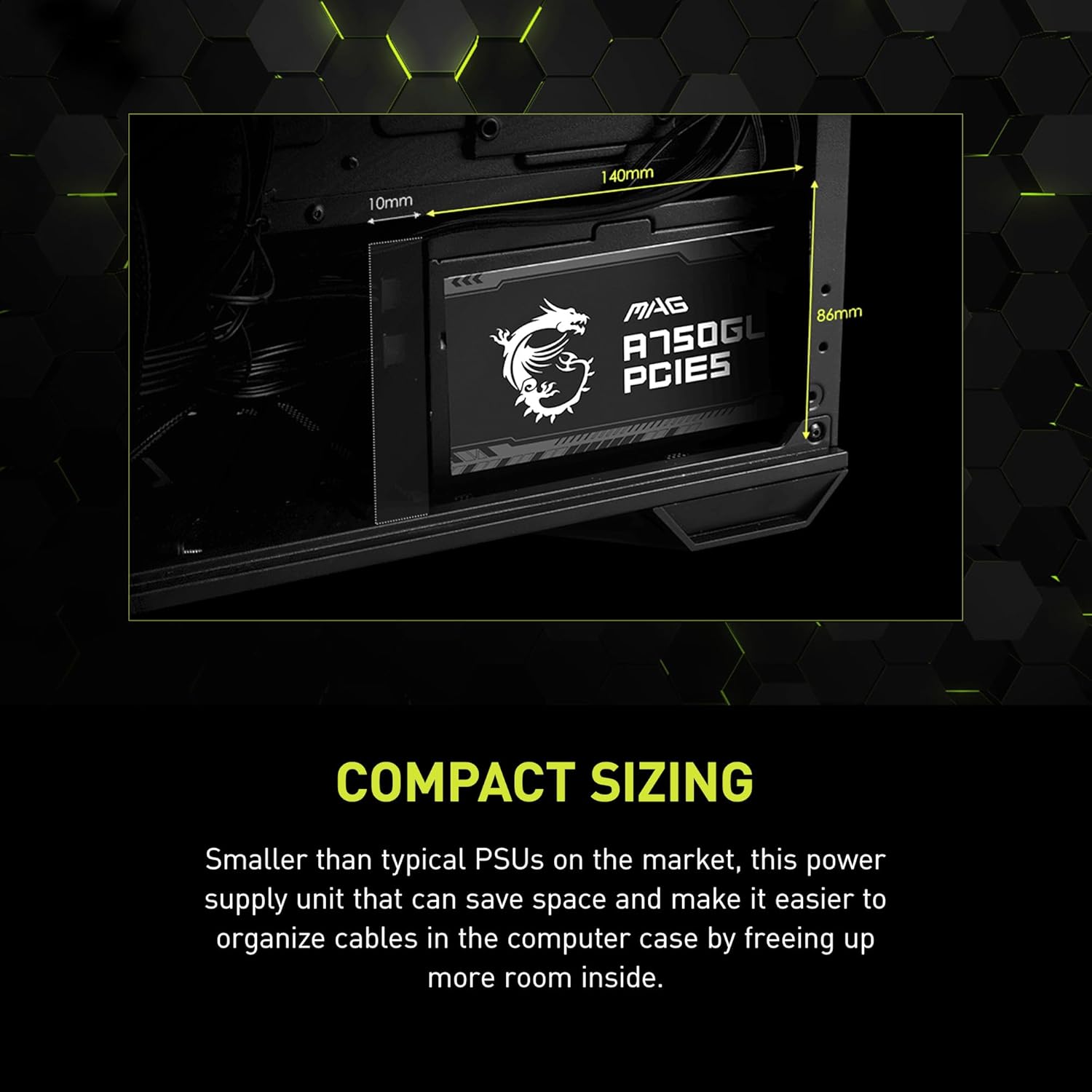 FUENTE DE PODER, MSI MAG A750GL PCIE5. 80 PLUS, GOLD, FULL MODULAR.