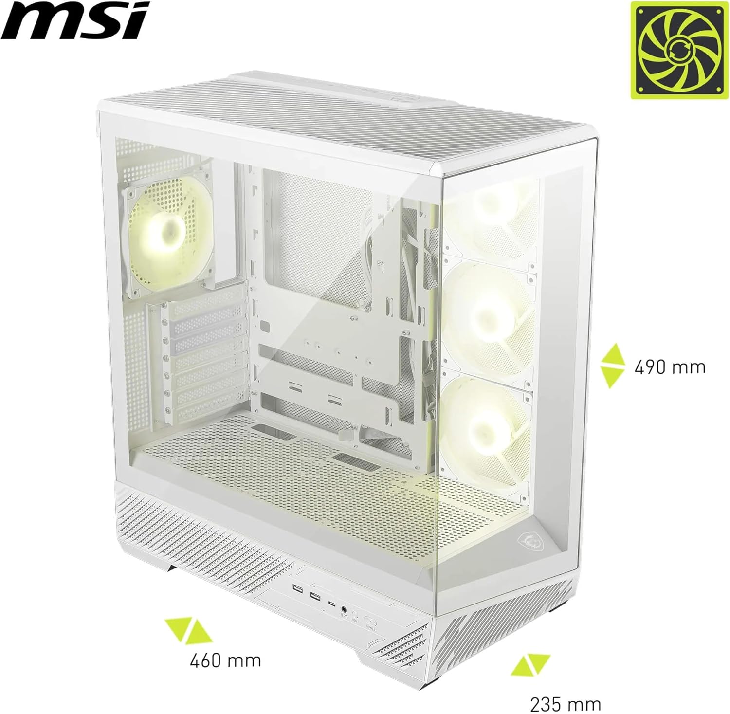CASE MAG PANO 130R PZ, INCLUYE 4 FANES ARGB+HUD, ATX.