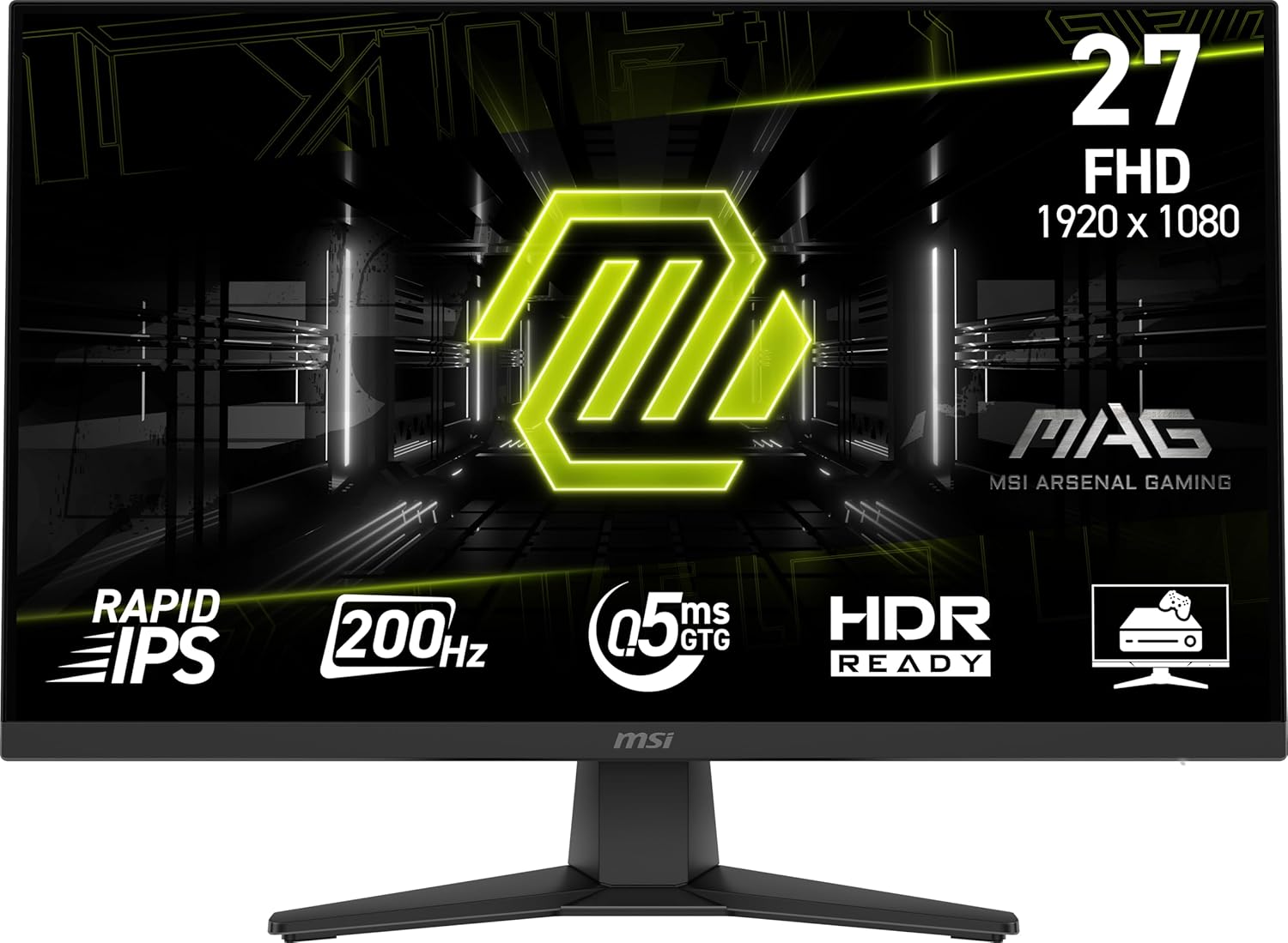 MONITOR MSI MAG 272F DE 27” PULGADAS, 200HZ, A 0.5MS DE RESPUESTA, RESOLUCIÓN 1920 x 1080 (HDR).