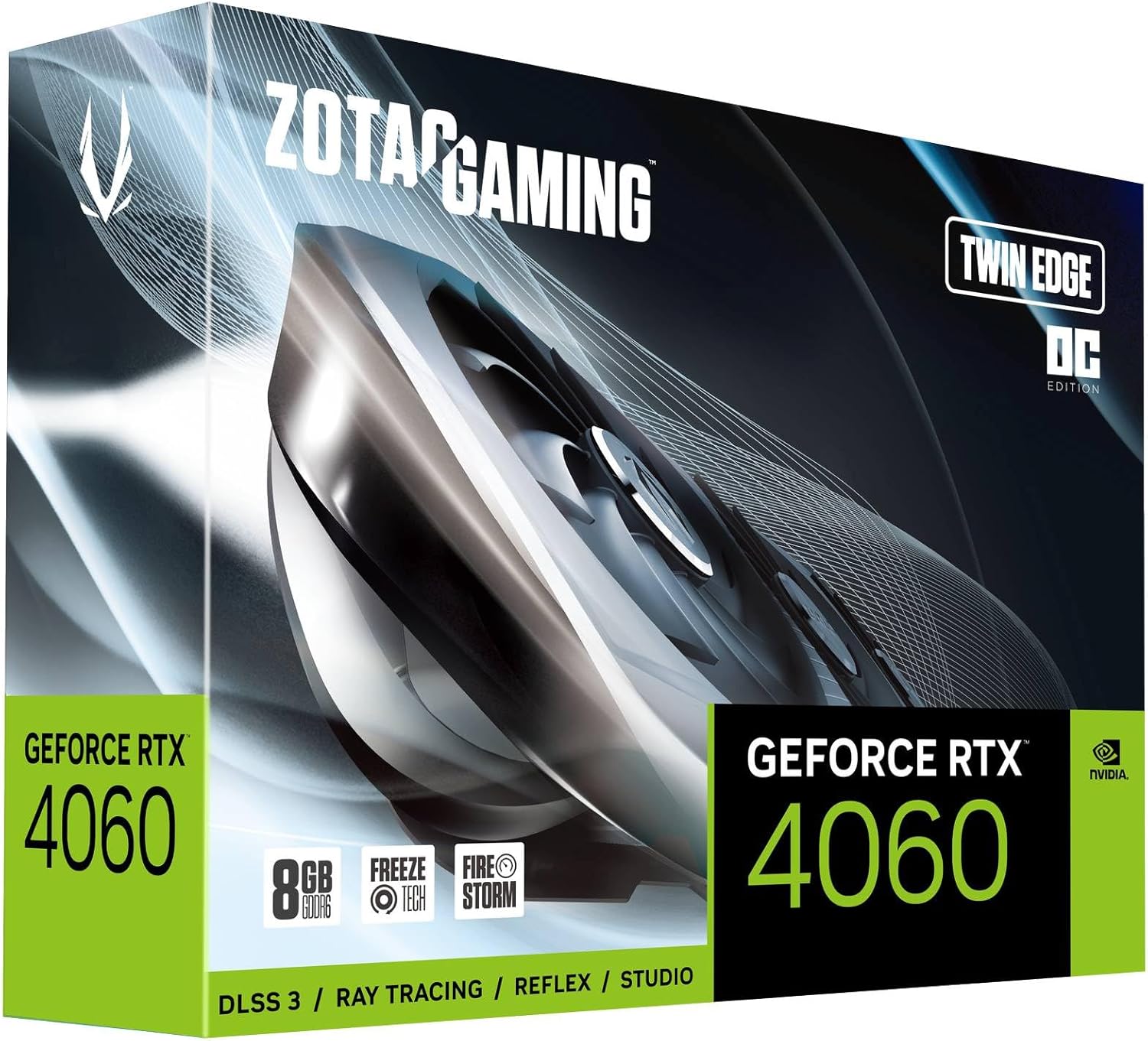 TARJETA DE VIDEO, RTX ZOTAC 4060 8GB, GDDR6, TWIN EDGE, OC EDITION.
