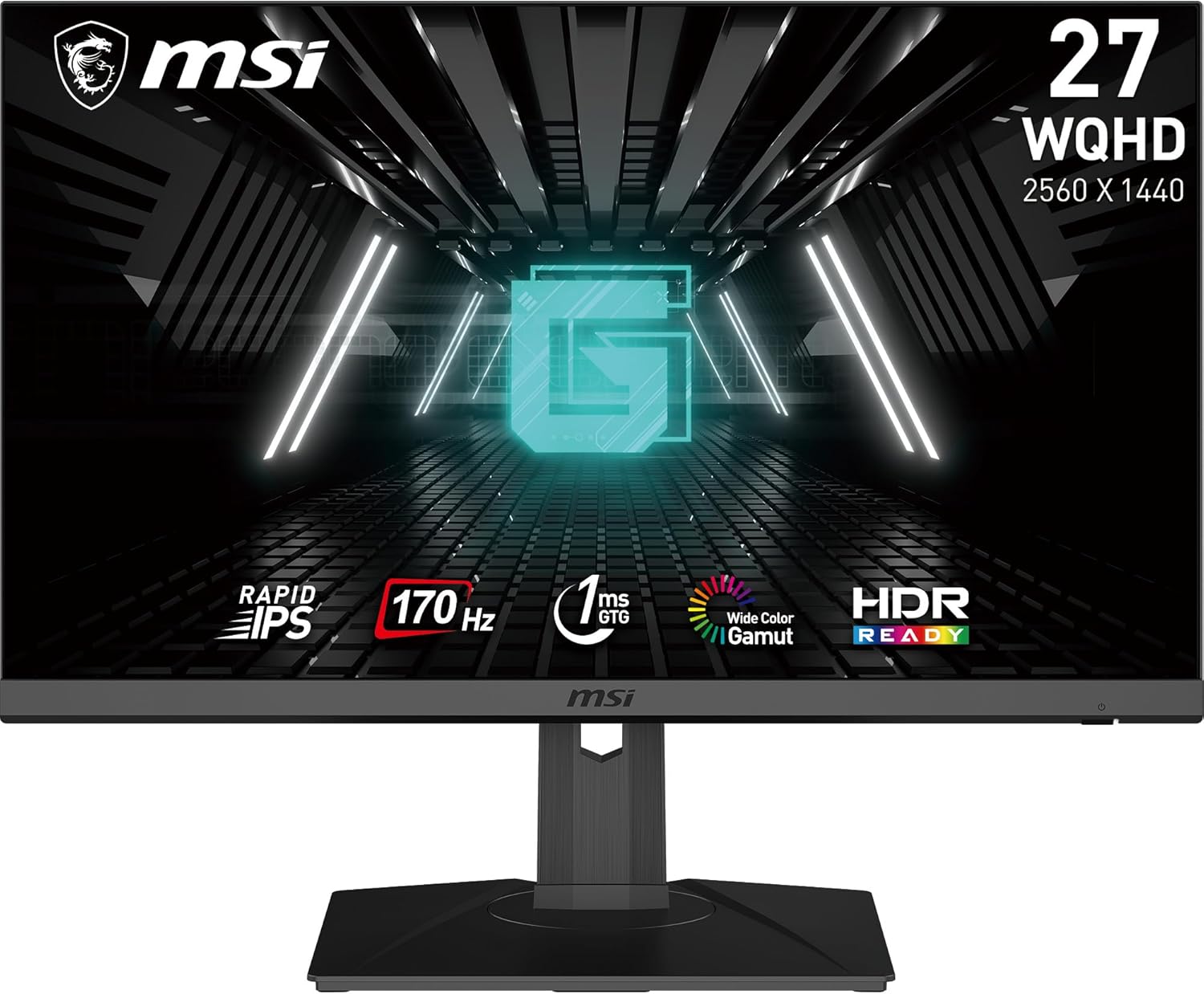 MONITOR MSI G272QPF, 27” PULGADAS, RAPIC IPS, HDR, 170HZ A 1MS DE RESPUESTA, RESOLUCIÓN (2K) 2560 x 1440 (QHD).