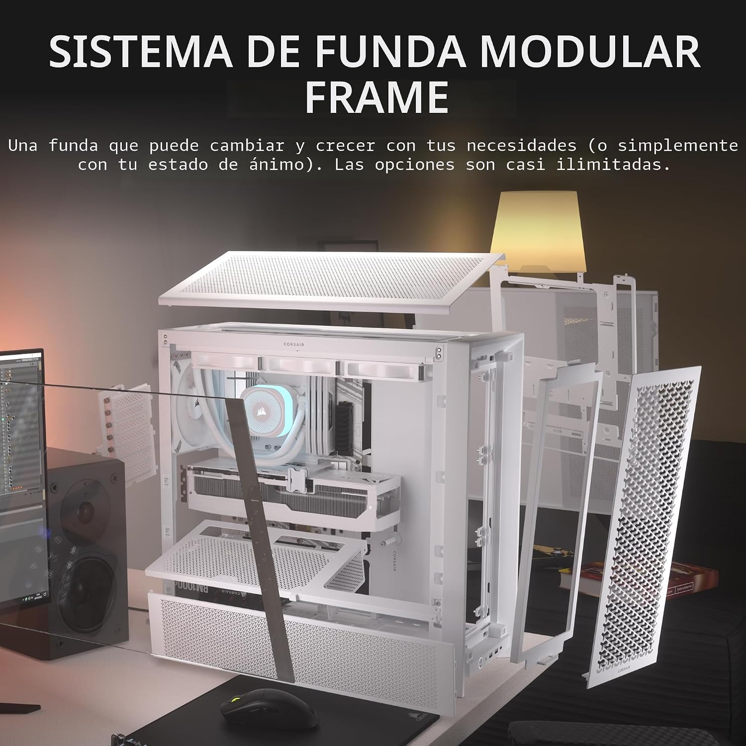 CASE CORSAIR 4000D FRAME Series Modular blanco