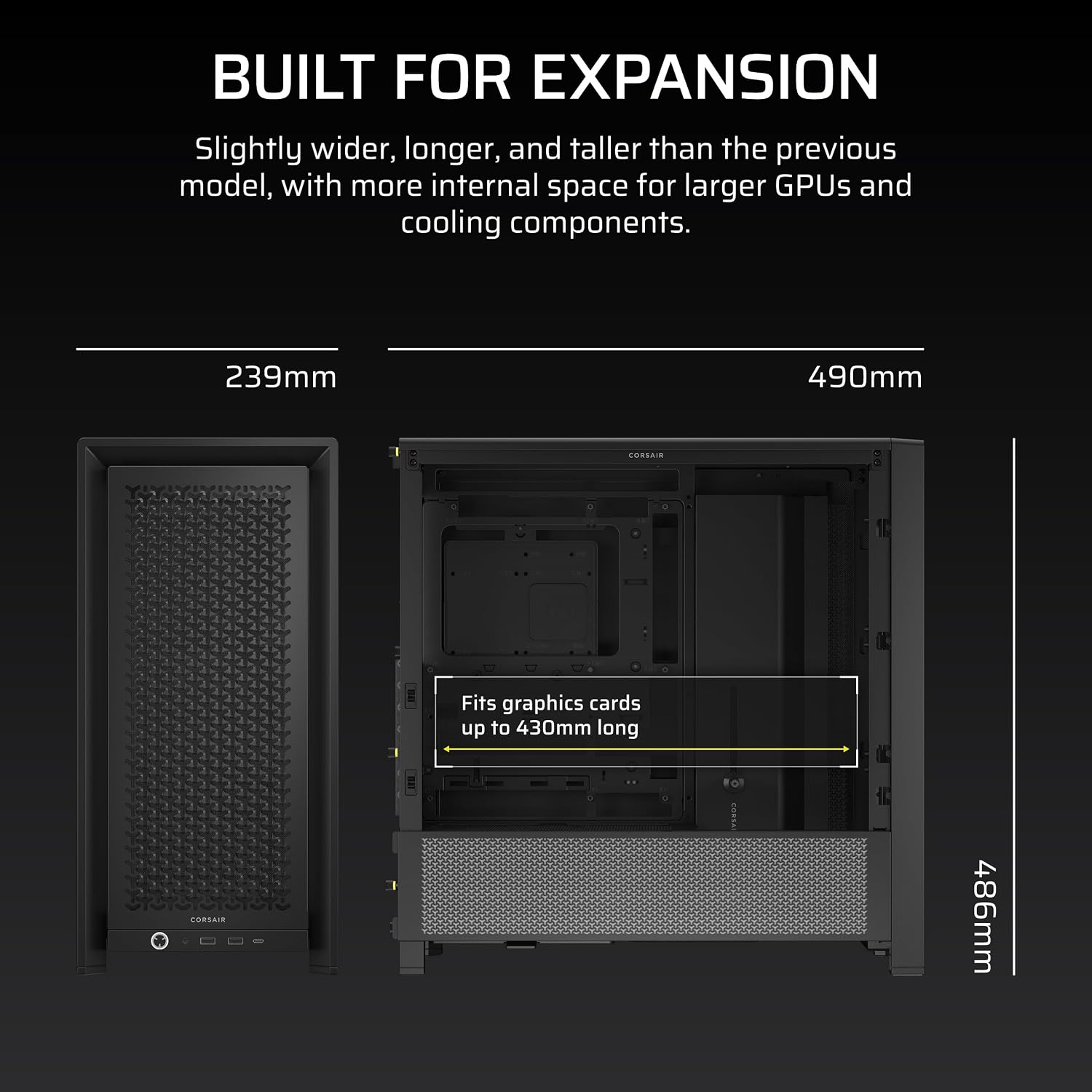 CASE CORSAIR 4000D FRAME Series Modular negro ATX