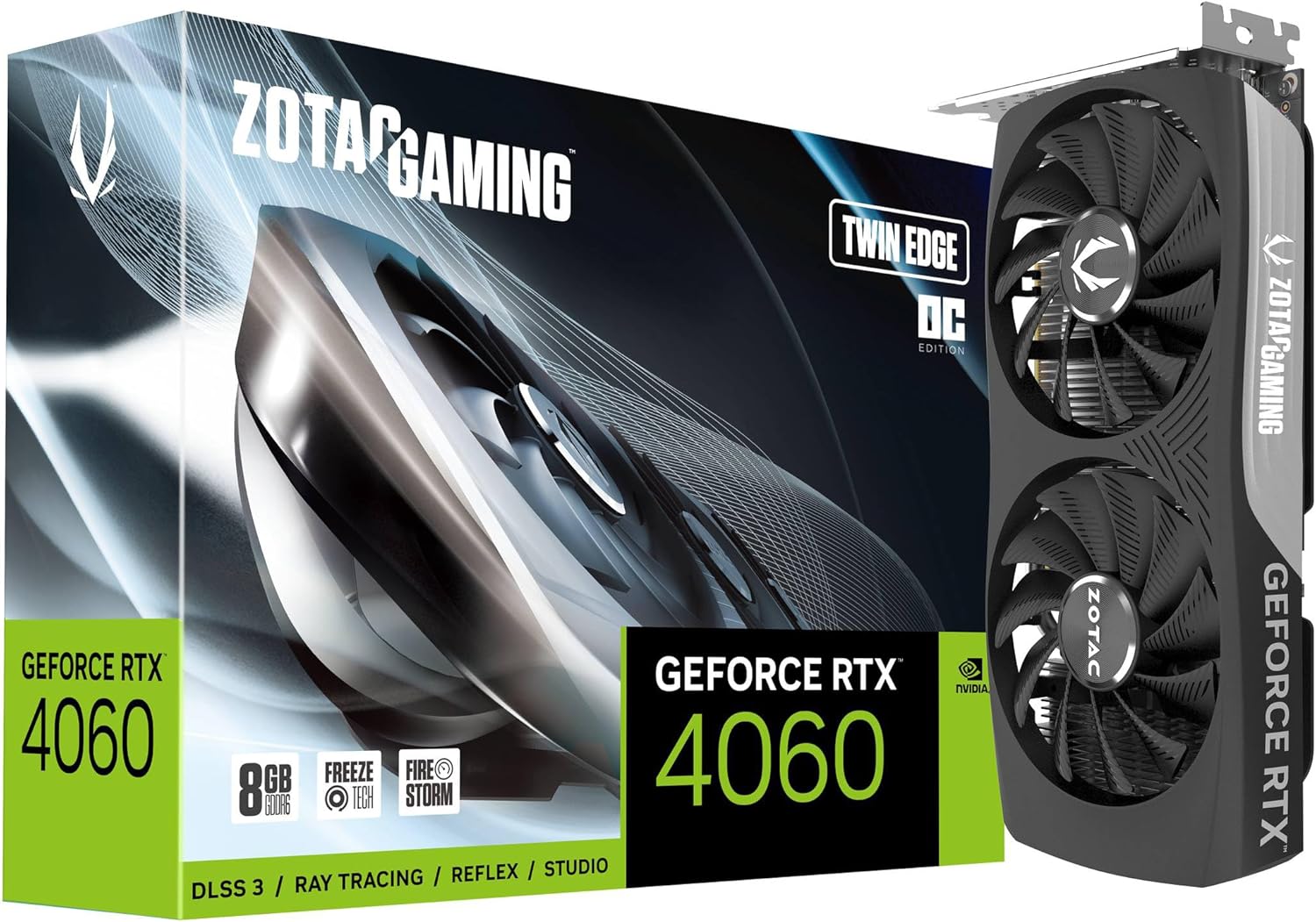 TARJETA DE VIDEO, RTX ZOTAC 4060 8GB, GDDR6, TWIN EDGE, OC EDITION.