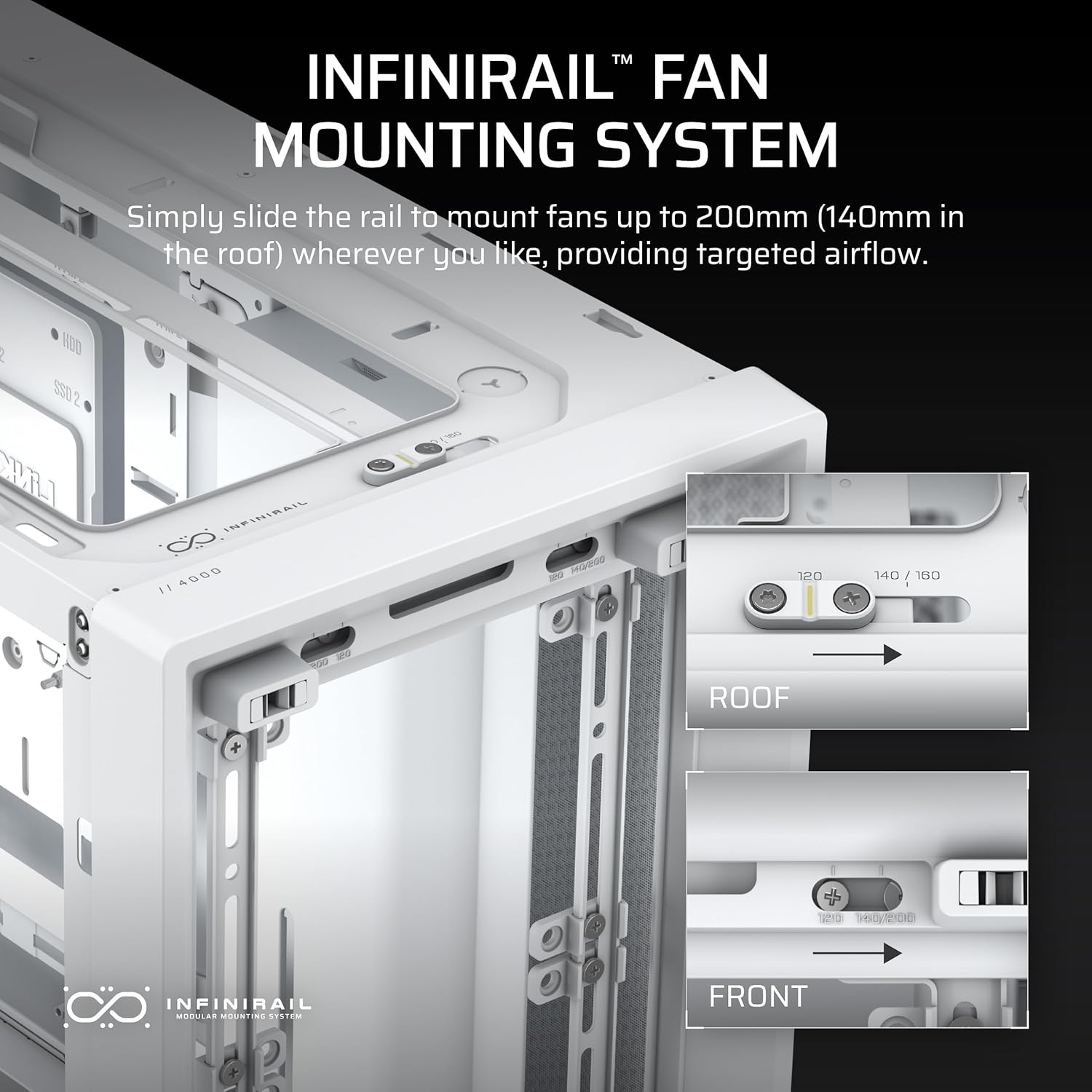 CASE CORSAIR 4000D FRAME Series Modular blanco