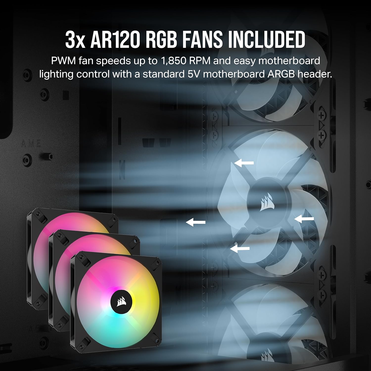 CASE CORSAIR 3000D RGB, MID TOWERS. Incluye 3 fanes RGB.