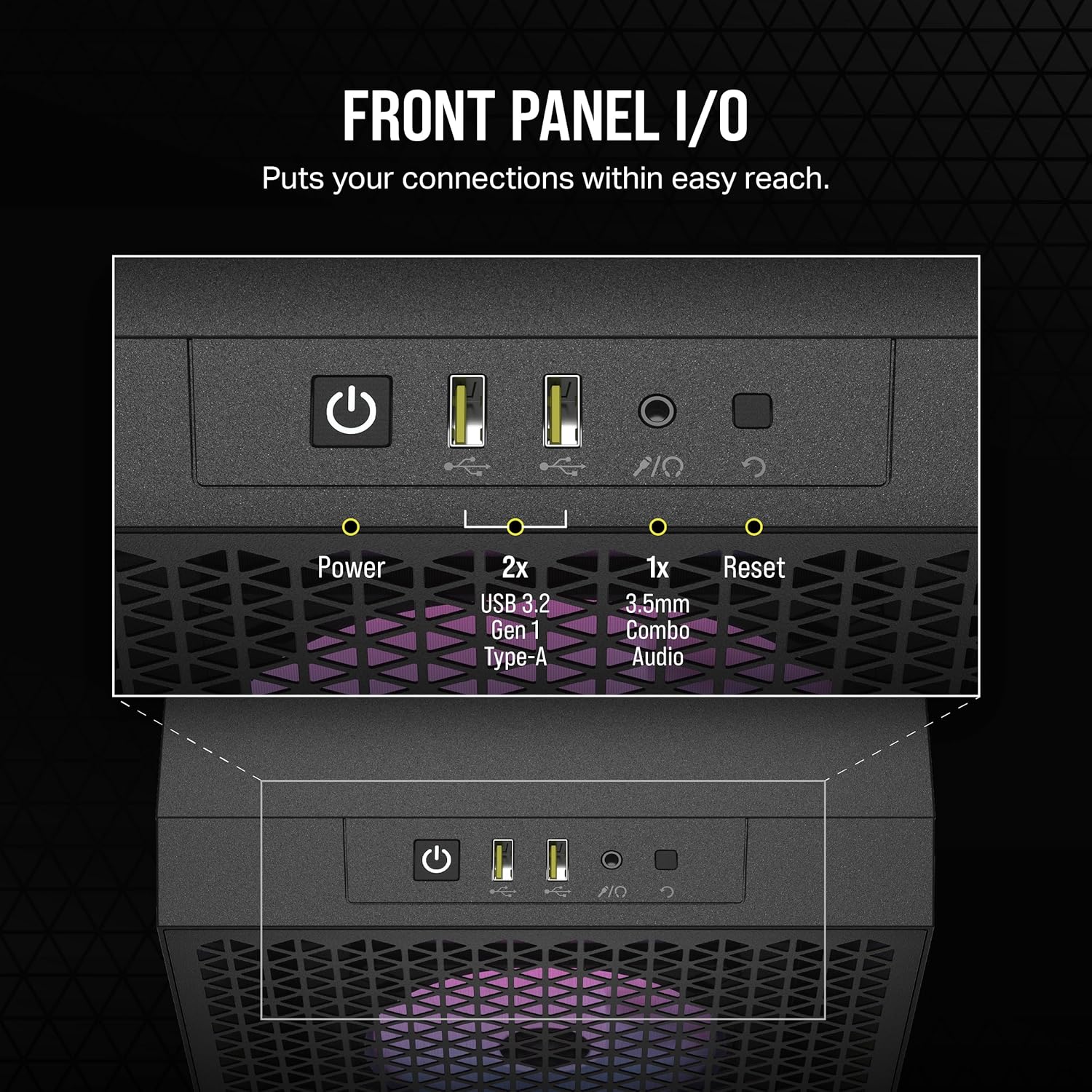 CASE CORSAIR 3000D RGB, MID TOWERS. Incluye 3 fanes RGB.